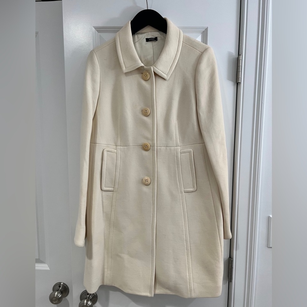 JCrew Women's wool dress coat- winter white